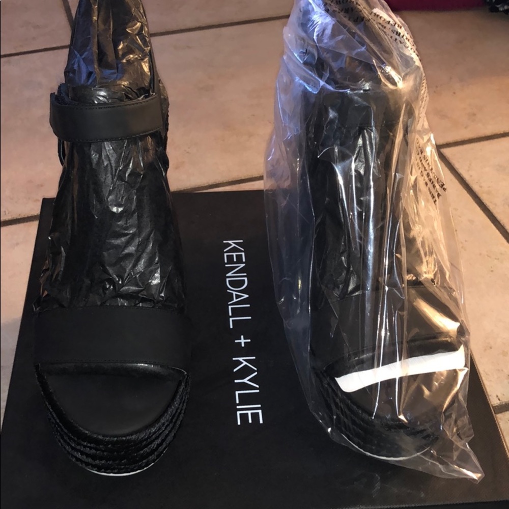 Kendall & Kylie Black Wedges Size 10
